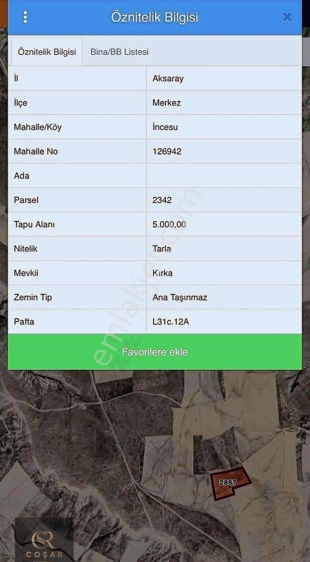 -coşar Gayrimenkul- İncesu 87,500m2 Ges Uyumlu Blok Tarla Fırsat - Görsel 3