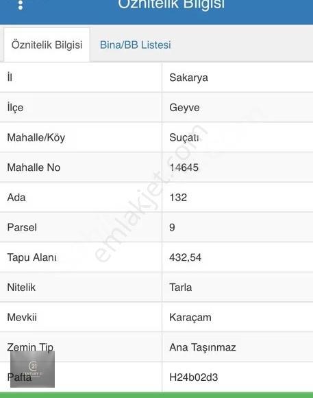 Sakarya Suçatı Mahallesinde 432 M² Uygun Fiyatlı Satılık Tarla