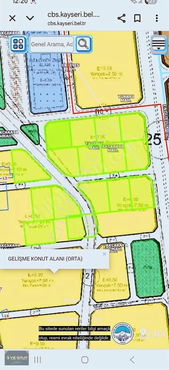 Vb Grup Gayrimenkulden Talas Akçakayada Yatırımlık Arsa - Görsel 9