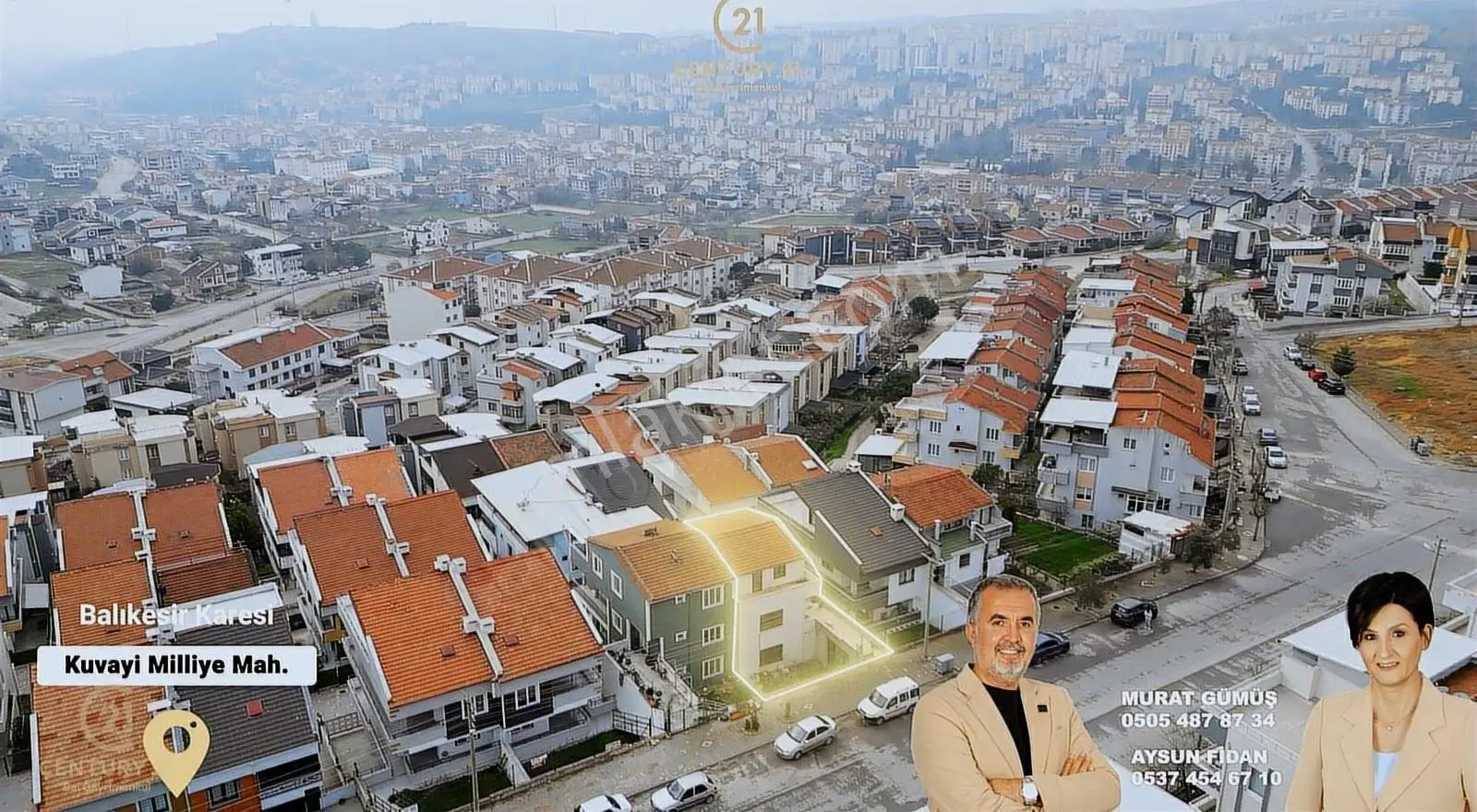 C21 Bal'dan Kuva-i Milliye Mah. Natamam 4 Katlı Satılık Villa