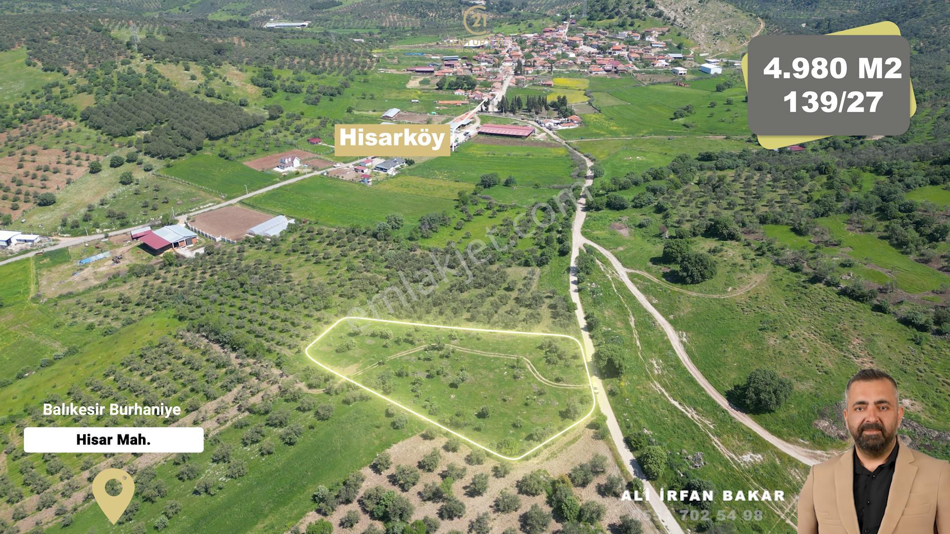 Burhaniye Hisar'da Satılık,kadastral Yolu Bulunan,4980 M² Çamlık