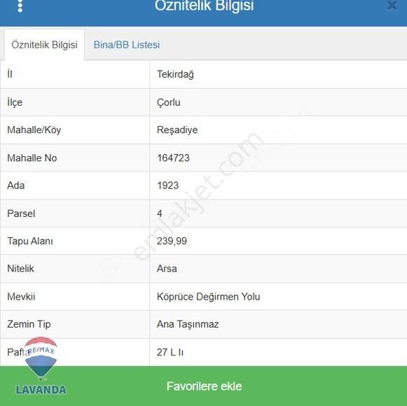 Re/max Lavanda'dan Çorlu Havuzlarda 239 M² İmarlı Satılık Arsa - Görsel 6