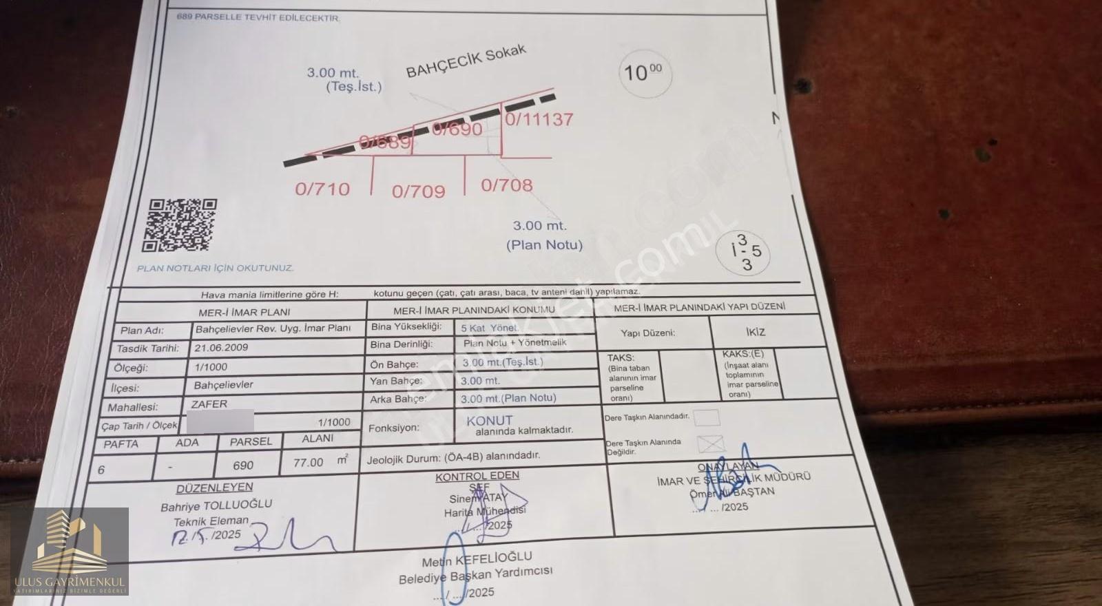 Bahçelievler Zafer Mhl Satılık İmarlı Arsa