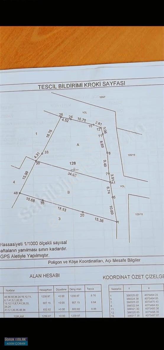 Muğla Ortaca Karadonlar Mahallesinde Satılık Arsa