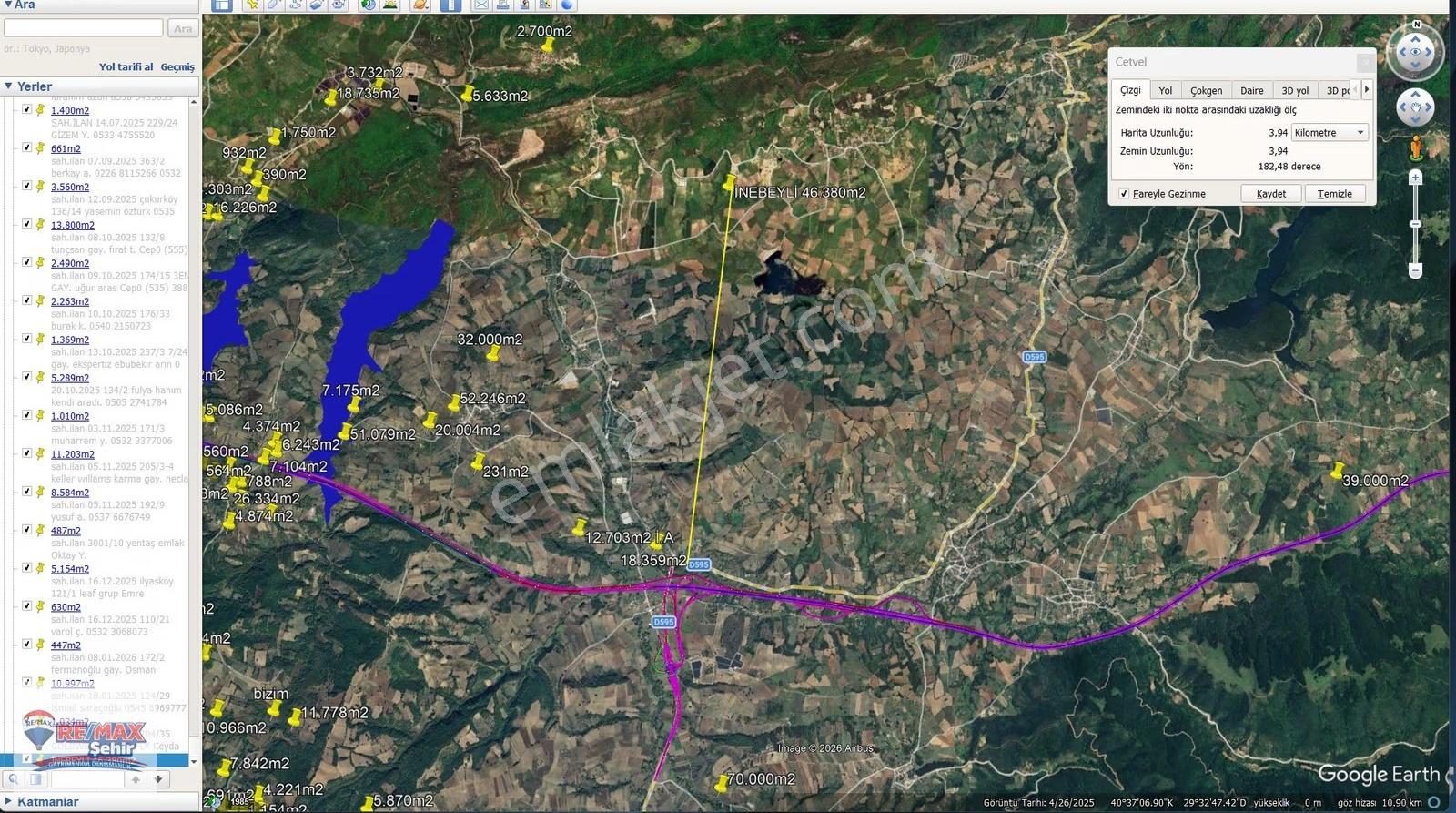 Kocaeli Karamürsel İnebeyli Köyünde Satılık 46.390m2 Tarla - Görsel 11