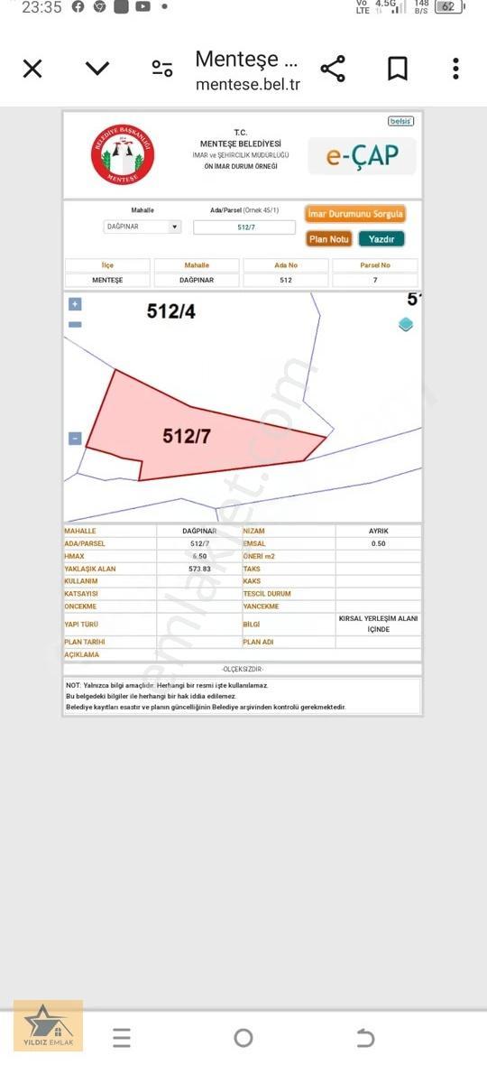 Muğla Menteşe Dağpınar Mah 574 M² Arsa İçinde Taşev Fırsatı...! - Görsel 2
