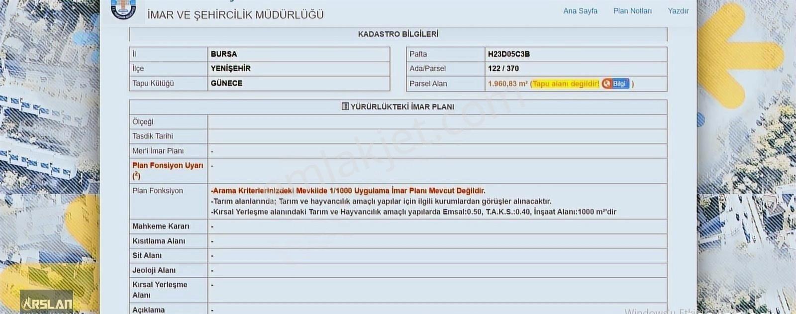 Arslan Emlak'tan Yenişehir Günece Köyünde Satılık Çiftlik Arsası - Görsel 9