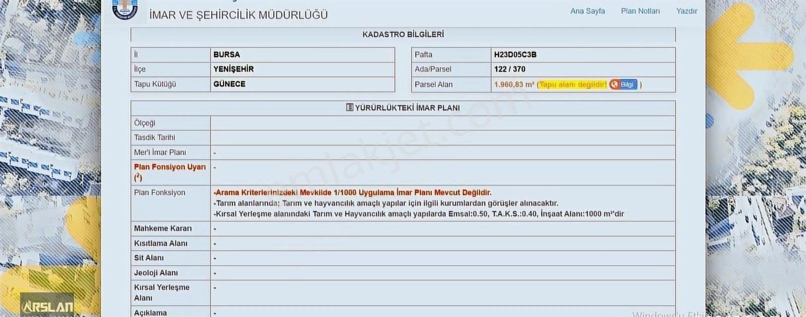 Arslan Emlak'tan Yenişehir Günece Köyünde Satılık Çiftlik Arsası - Görsel 8