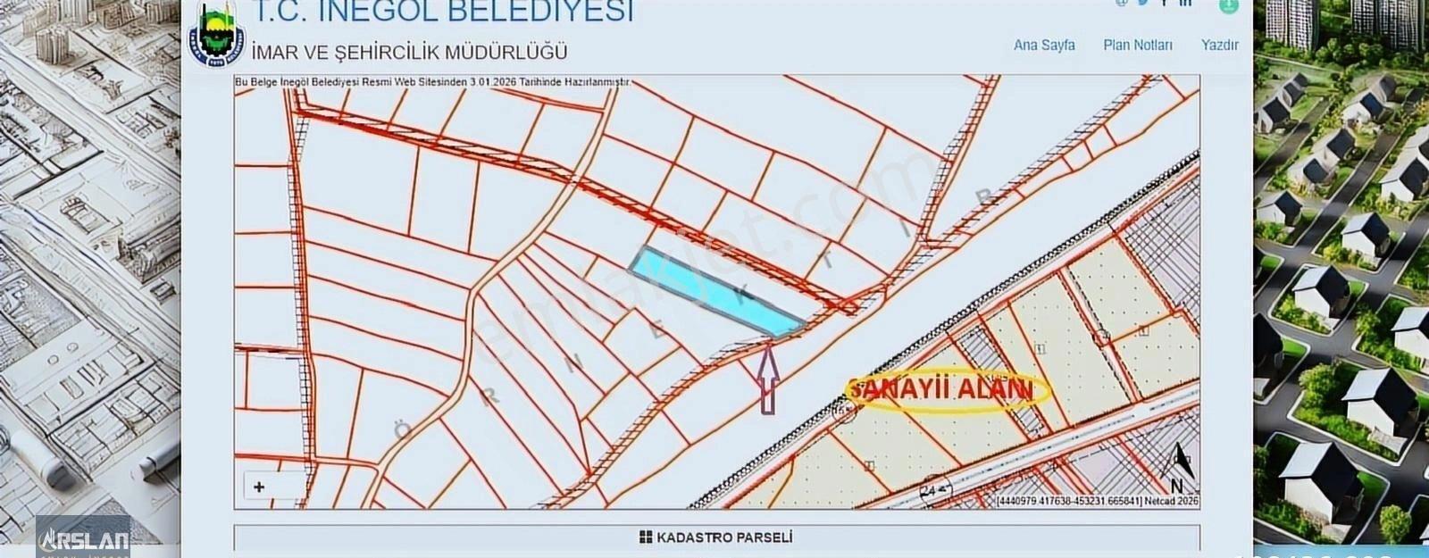Arslan Emlak'tan İnegöl Yeniceköyde Satılık Değerli Tarla