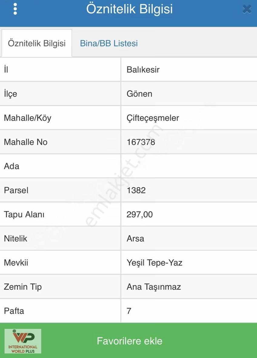 Balıkesir Gönen'dekupon Villa İmarlı Arsa