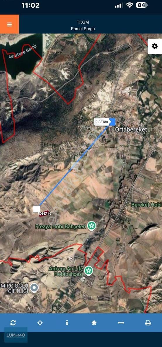 Lummo'dan Ortabereket Köyüne 2km Mesafede 300m2 Hobi Bahçesi