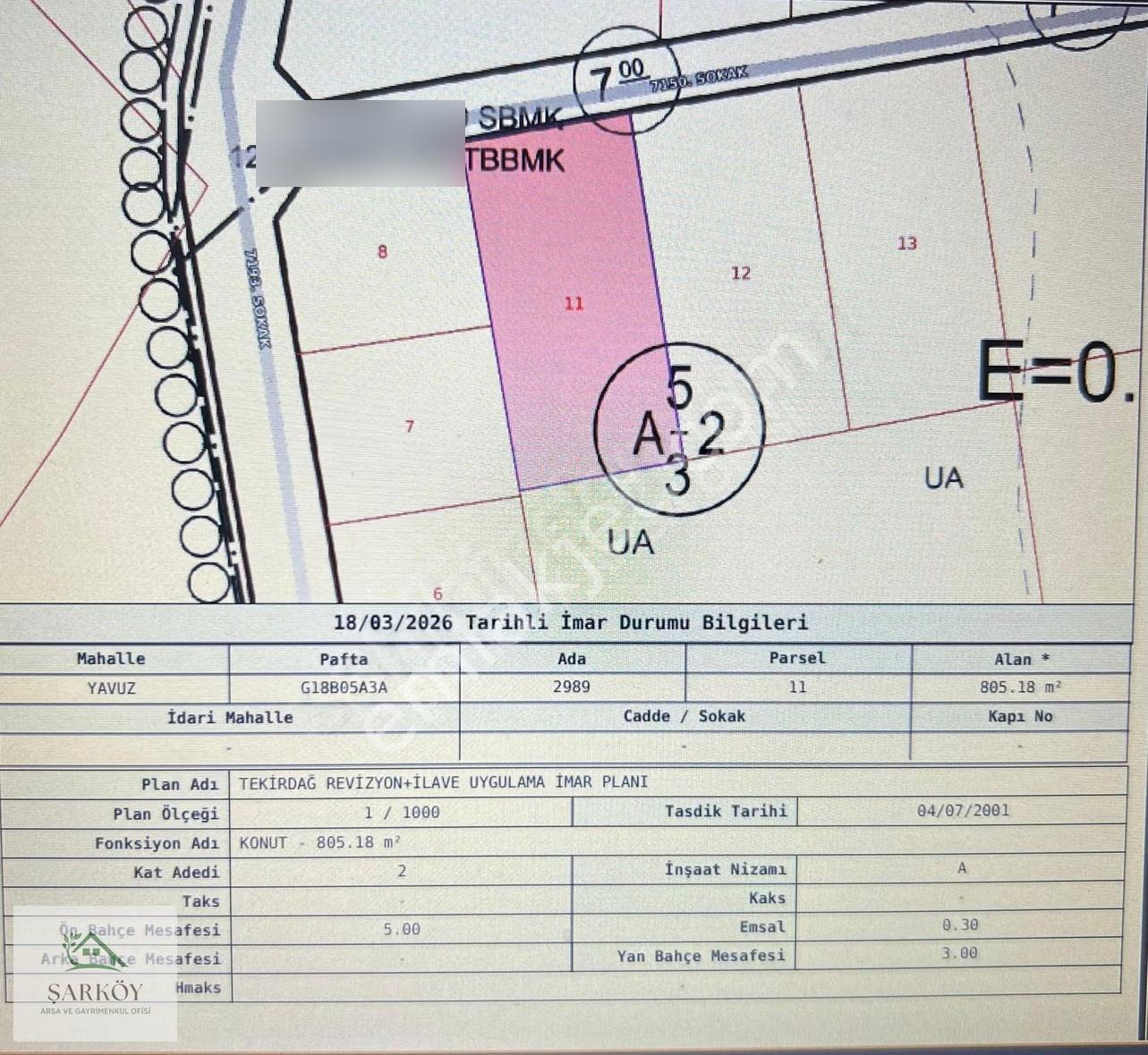 Tekirdağ Karadeniz Mh. 805m2, İmarlı ,deniz Manzaralı Arsa - Görsel 4