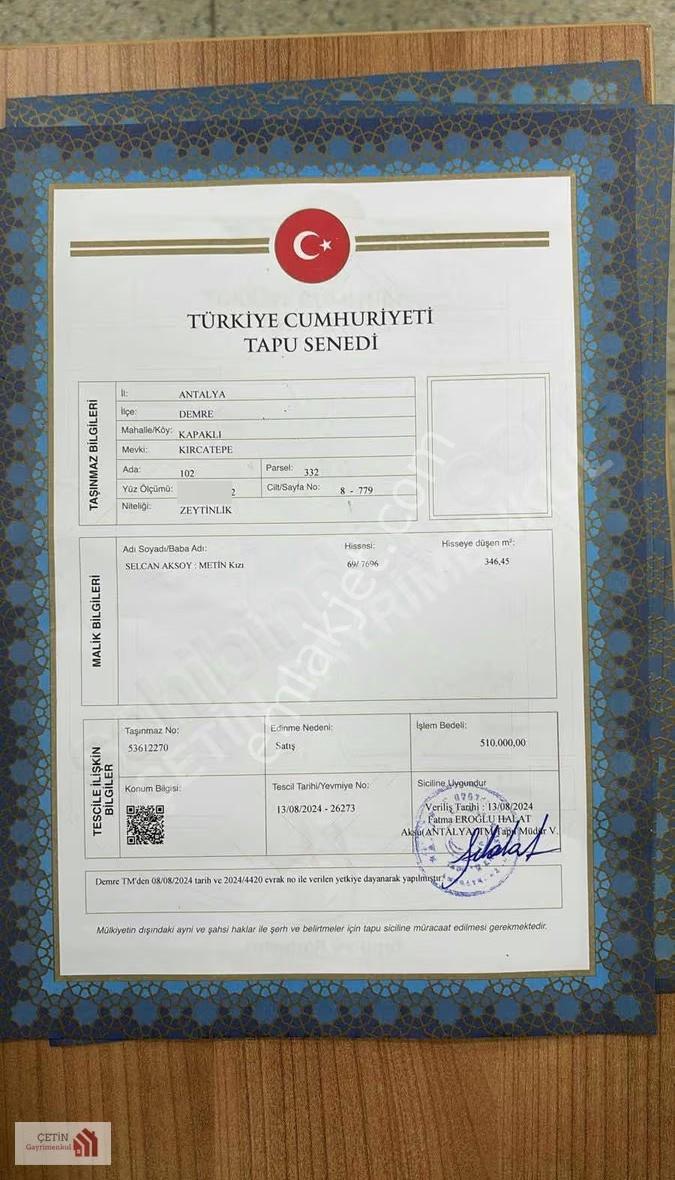 Demre Kapaklı Acil Satılık Arsa - Görsel 5
