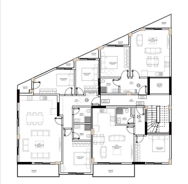 Goldhouse Dan Satılık Projeden Pazaryeri Mahallesinde 3+1 Ara Kat Daire - Görsel 2