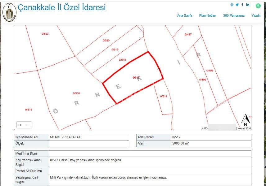 Çanakkale Merkez Kalafat Köyünde Satılık 5.000 M2 Arazi - Görsel 8