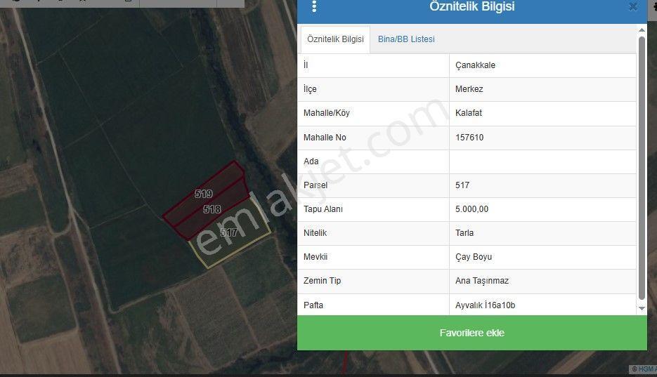 Çanakkale Merkez Kalafat Köyünde Satılık 5.000 M2 Arazi - Görsel 7