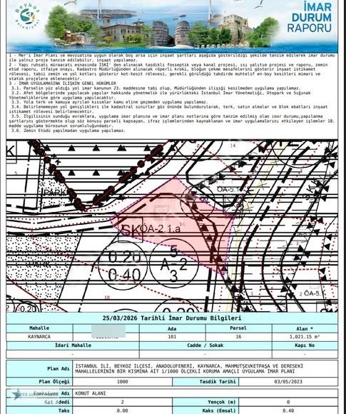 Beykoz Kaynarca'da 0.40 Emsalli 1021 M² Villa İmarlı Arsa - Görsel 9
