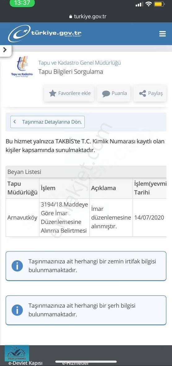 Arnavutköy Tayakadin'da 222 M² Yapı Kayıtlı Arsa - Araç Takaslı - Görsel 8