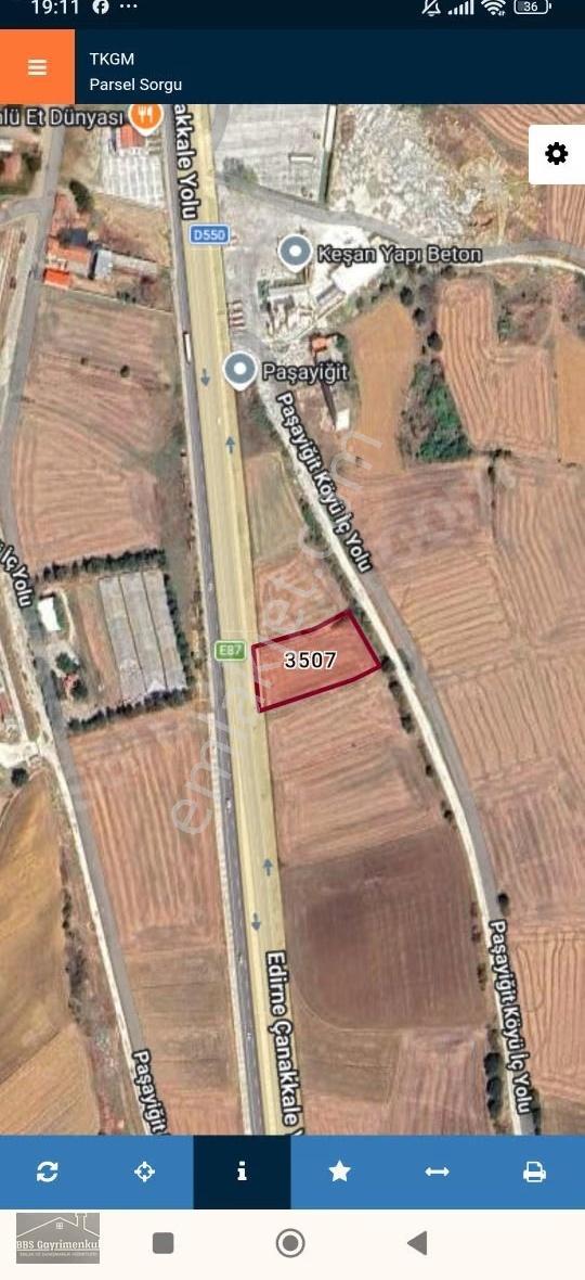 Paşayiğit Mah. Köyün Yani Yol Dibinde Satılık Tarla