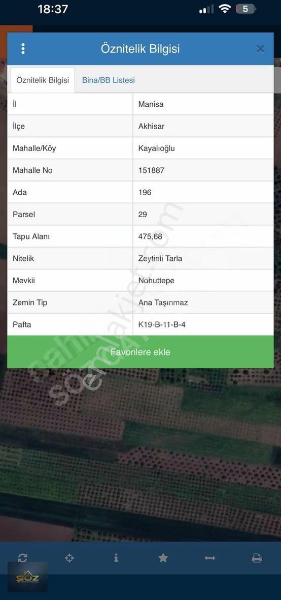 Akhisar Kayalıoğlu Mahallesinde Fırsat Tarla