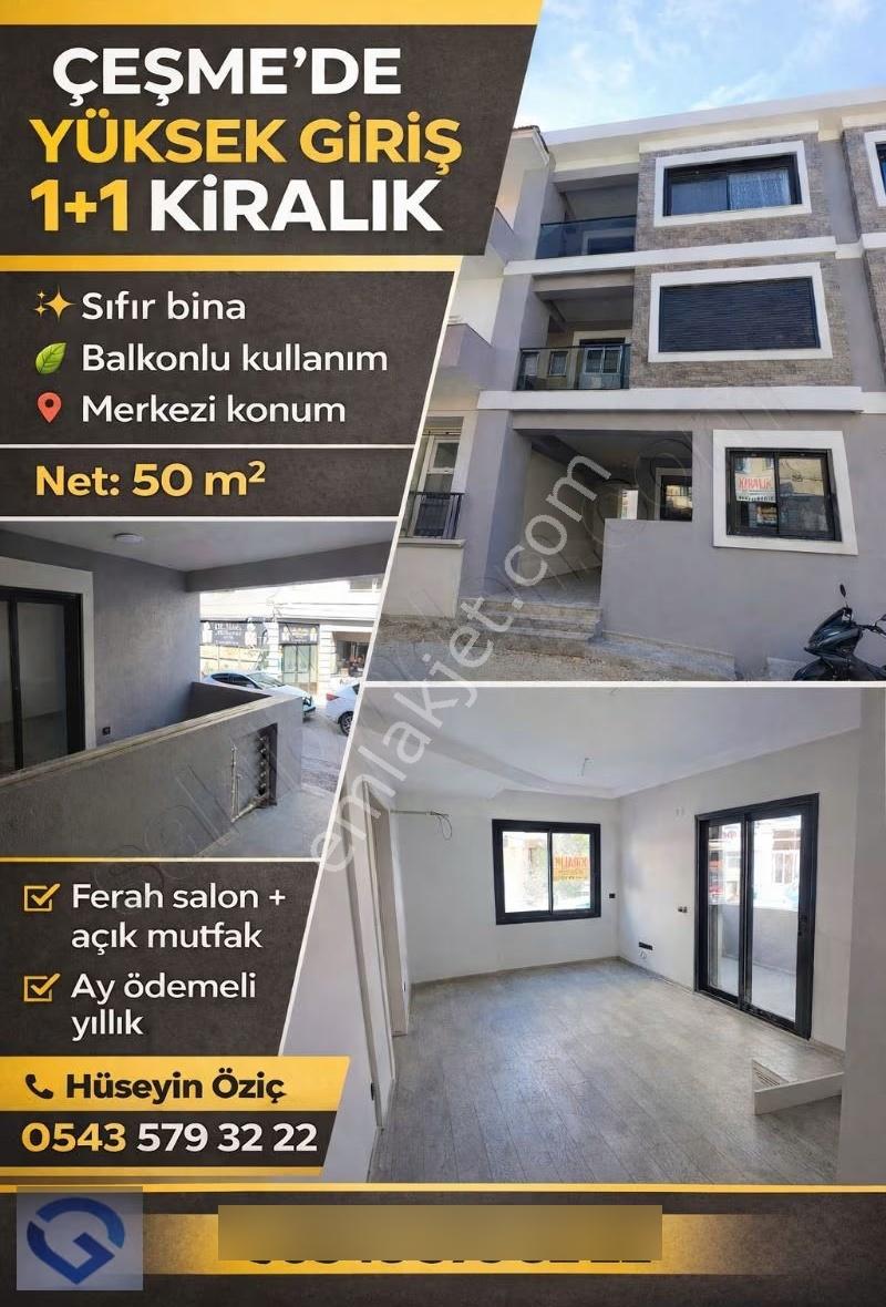 Hüseyin Öziç'den Çeşme Çarşı Yakını 1+1 Kiralık Daire Ay Ödemeli