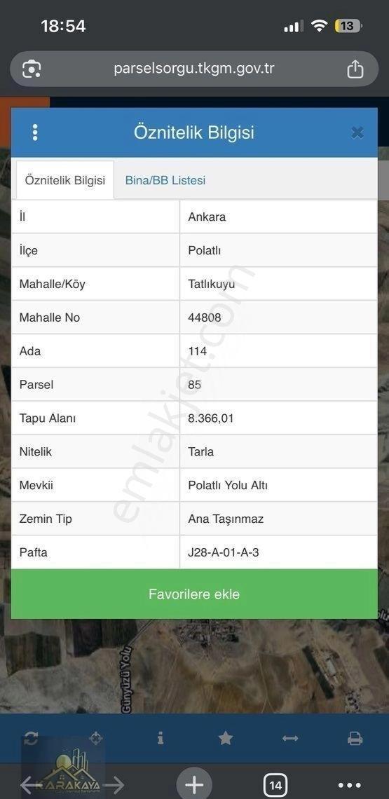 Ankara Polatlı Tatlıkuyu Mevkinde Yola Cepheli Tarla - Görsel 3