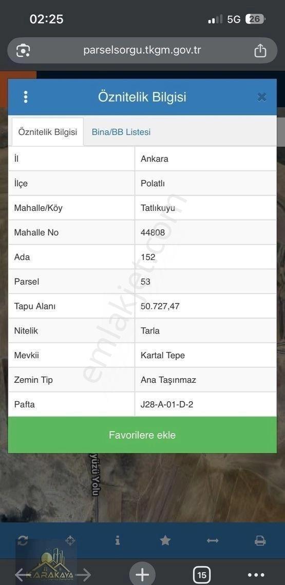 Ankara Polatlı Tatlıkuyu Mevkinde Satılık Tarla - Görsel 3