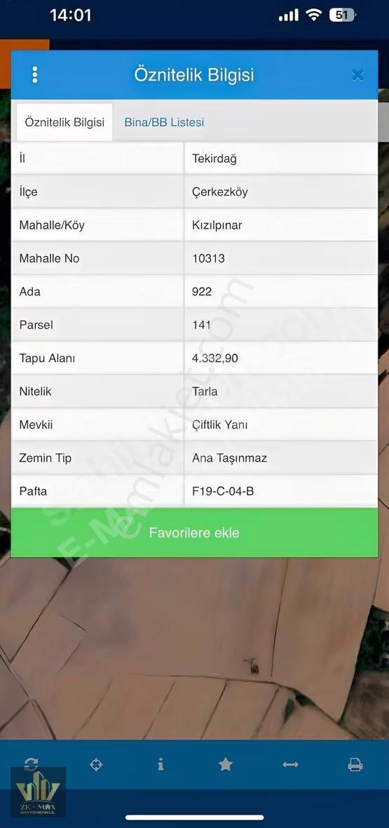 Ze/max Gayrimenkul Den 4332 M² Yatırımlık Tek Tapu Satılık Tarla - Görsel 3
