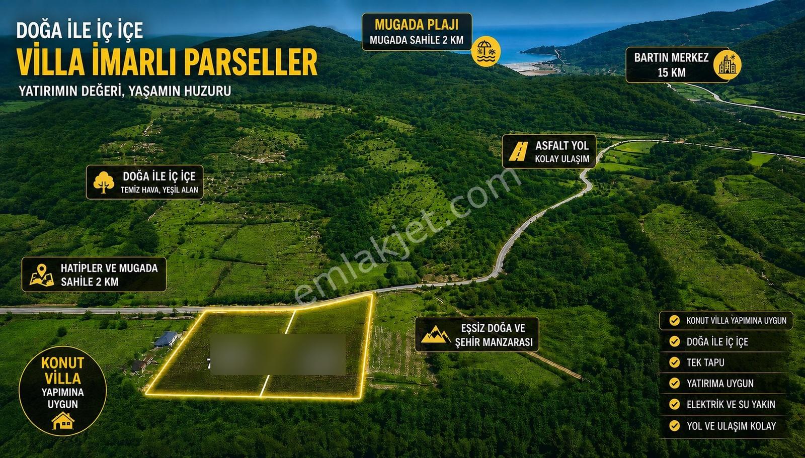 Bartın Hatipler Mugada Bölgesinde 7500 M² Konut İmarlı Parseller