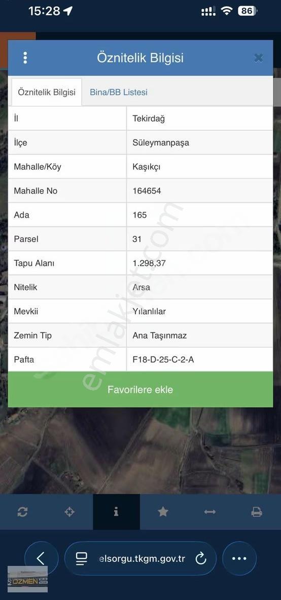 Tekirdağ Kaşıkçı Köyünde İmarlı 1adet Parsel Toplam 216m2 - Görsel 4