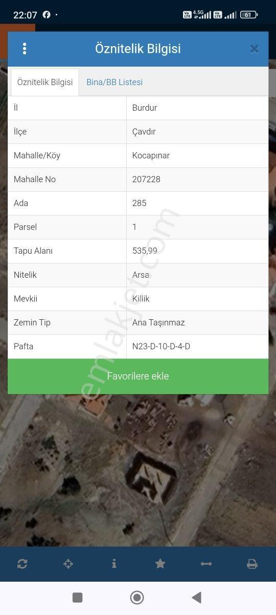 Burdur Çavdır Kocapınar Mahallesi Satılık 535m2 İmarlı Arsa - Görsel 5