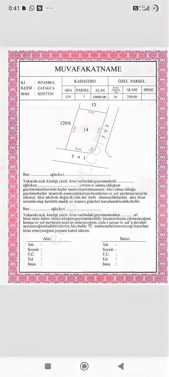 Satılık Arsa 250 M2 Çatalca İzzettin - Görsel 5