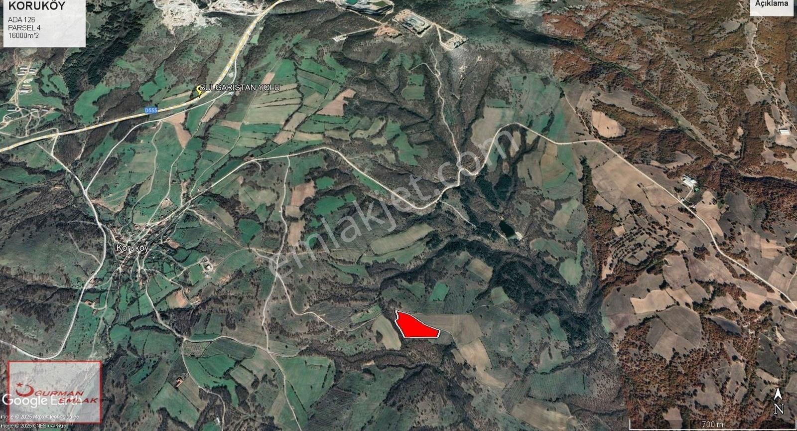 Uğurman Emlak'tan Koruköy'de Mera Cepheli Resmi Yolu Olan Arazi - Görsel 2