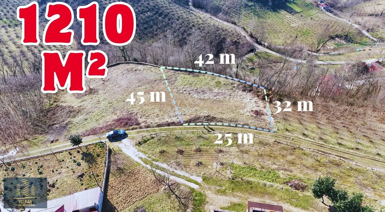 Akçaabat Derecik Mahallesinde Satılık Taş Duvarı Bitmiş Arsa