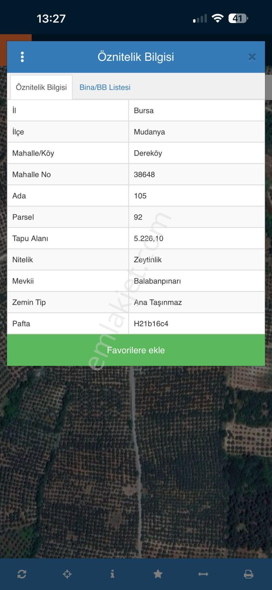 Bursa Mudanya Dereköyde Satılık 5,226 M2 Yola Cephe - Görsel 3