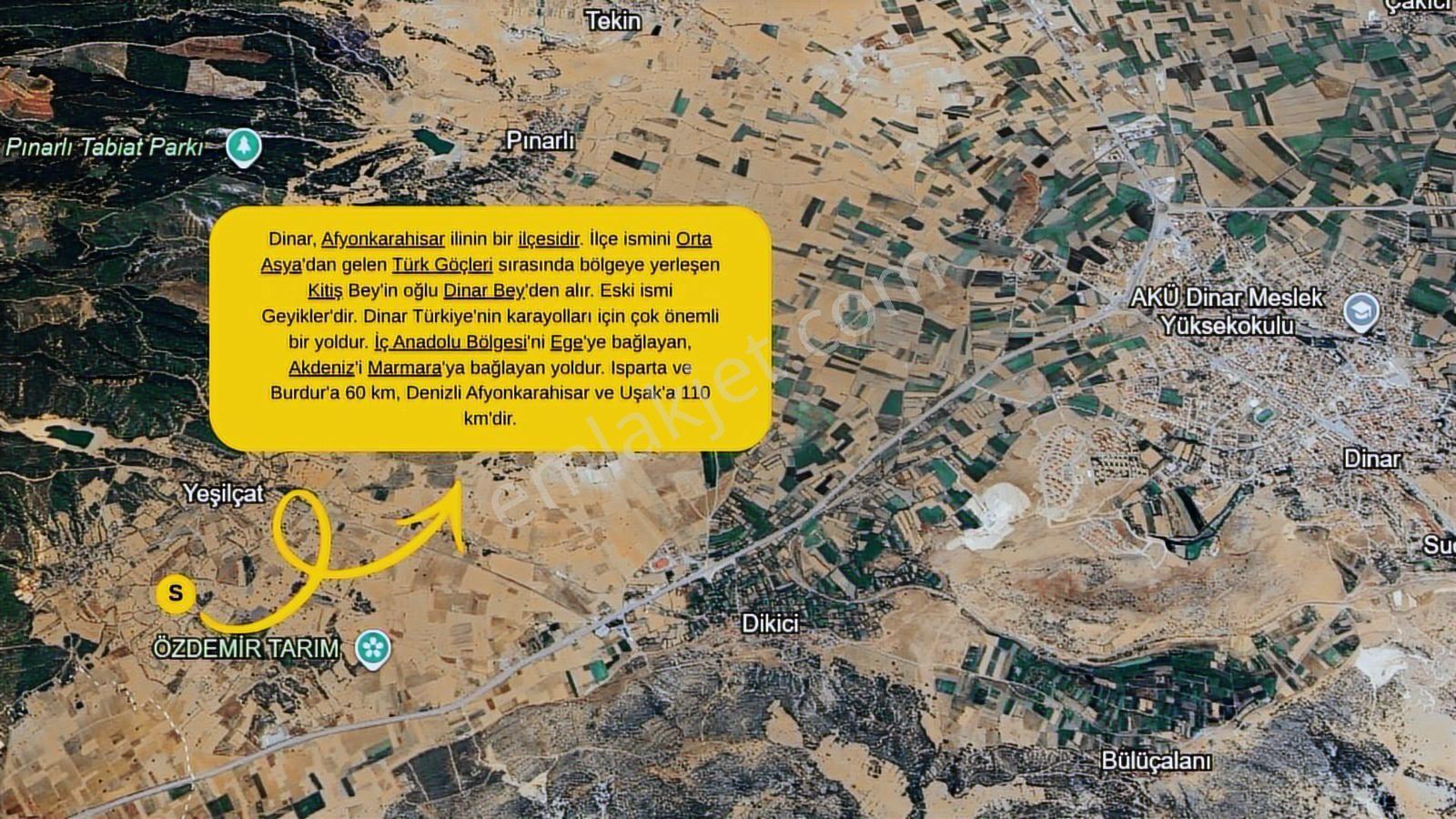Artı'dan Afyonkarahisar Dinar'da Satılık Fırsat Tarla - Görsel 4