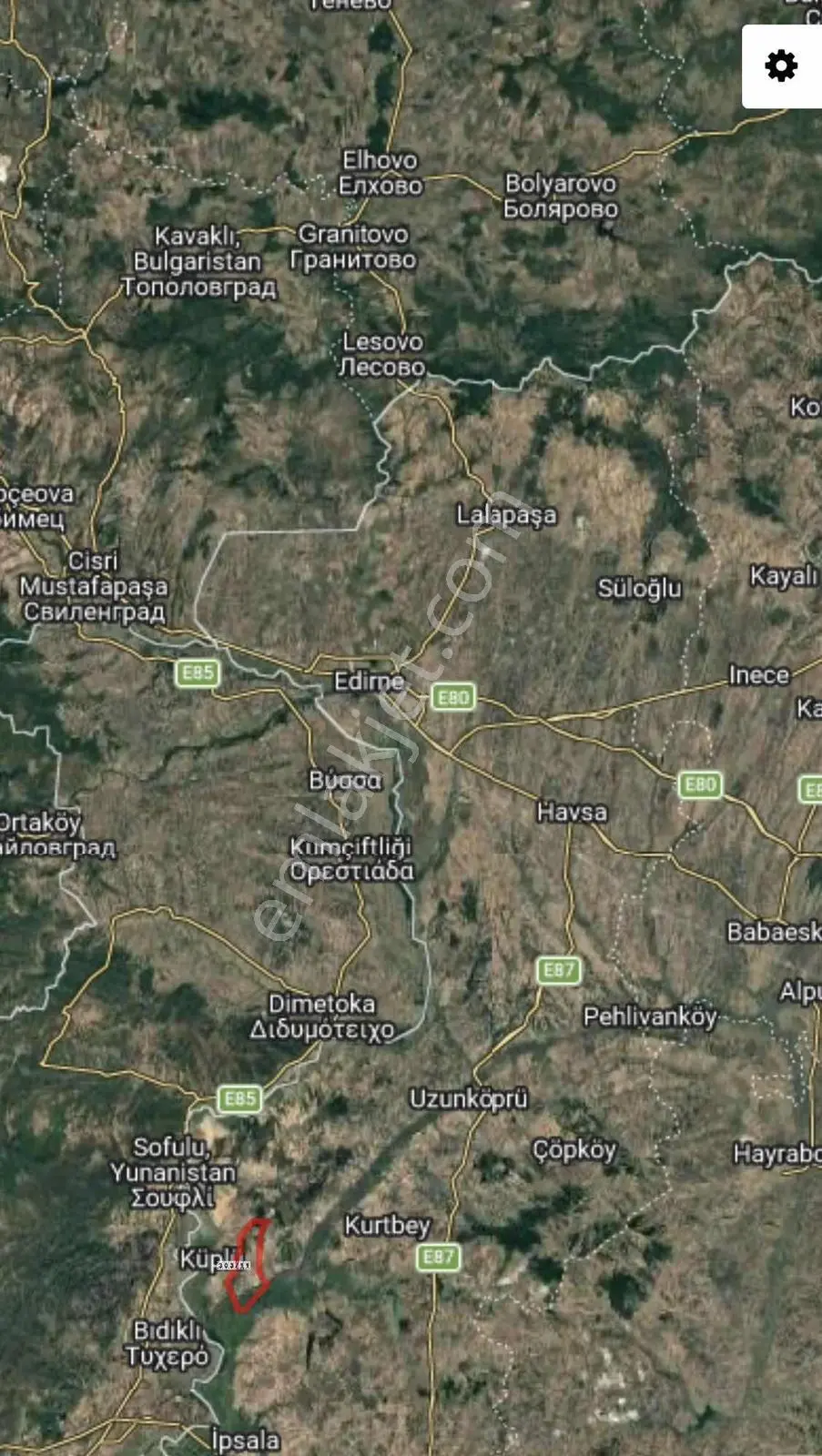 Edirne Meriç Büyükaltı Ağaç Köyünde Satılık 7.200 M² Arazi - Görsel 2
