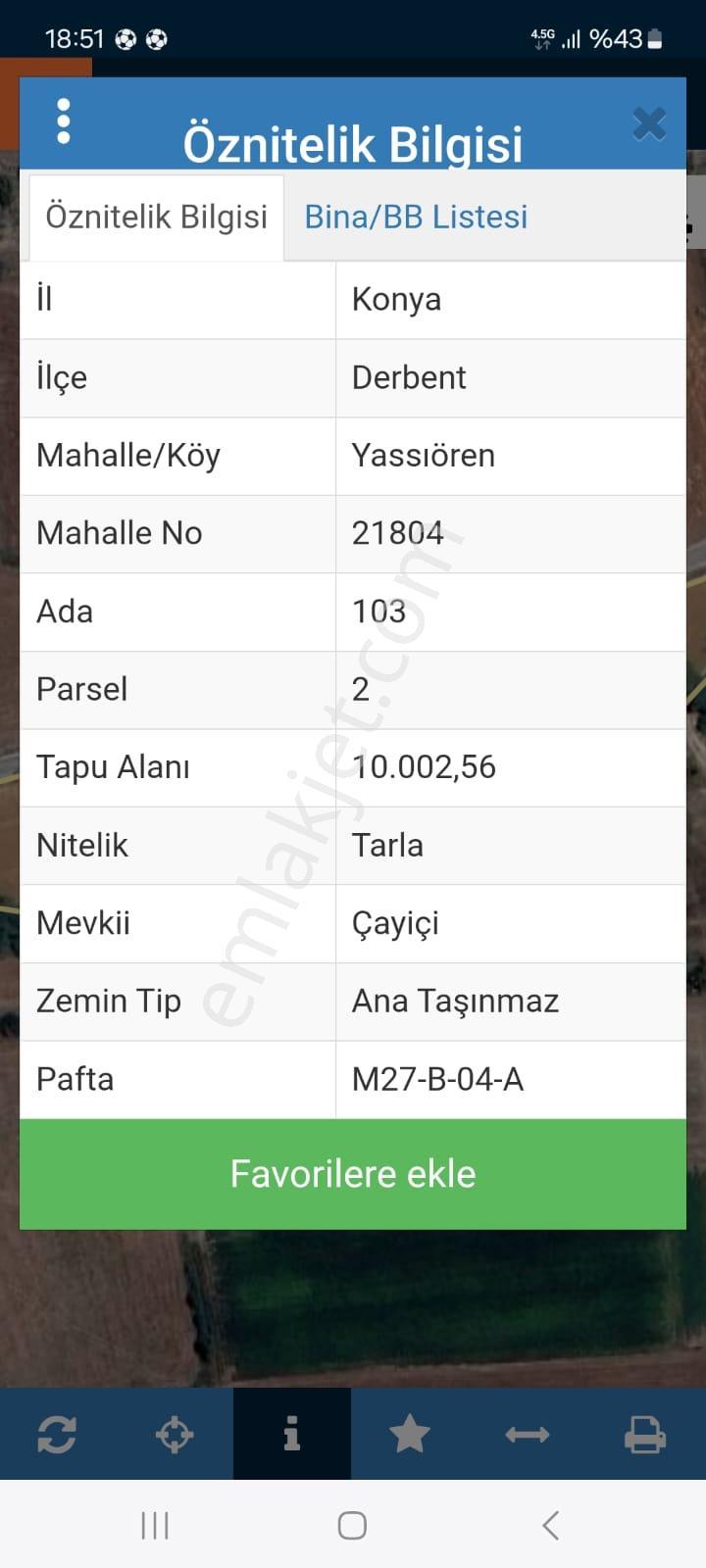 Konya Nın Karadenizi Derbent Arapözün'de Satılık Tarla - Görsel 16
