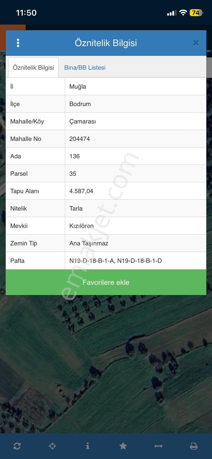 Bodrum Çamarası Satılık Müstakil Tapulu Arazi