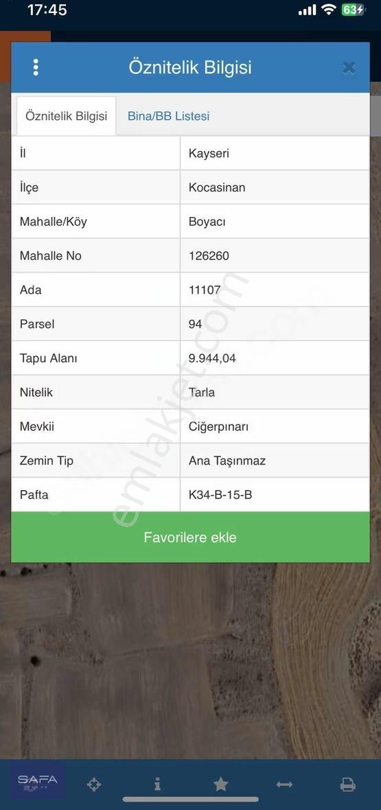 Kocasinan Boyacı Mah. Yatırımlık 9944 M2 Satılık Tarla