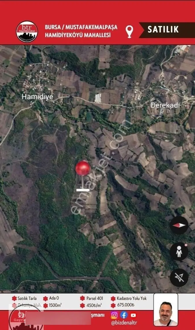 Mustafakemalpaşa Hamidiyeköy'de Yatırımlık 1.500 M² Tarla (parsel: 401) - Görsel 4