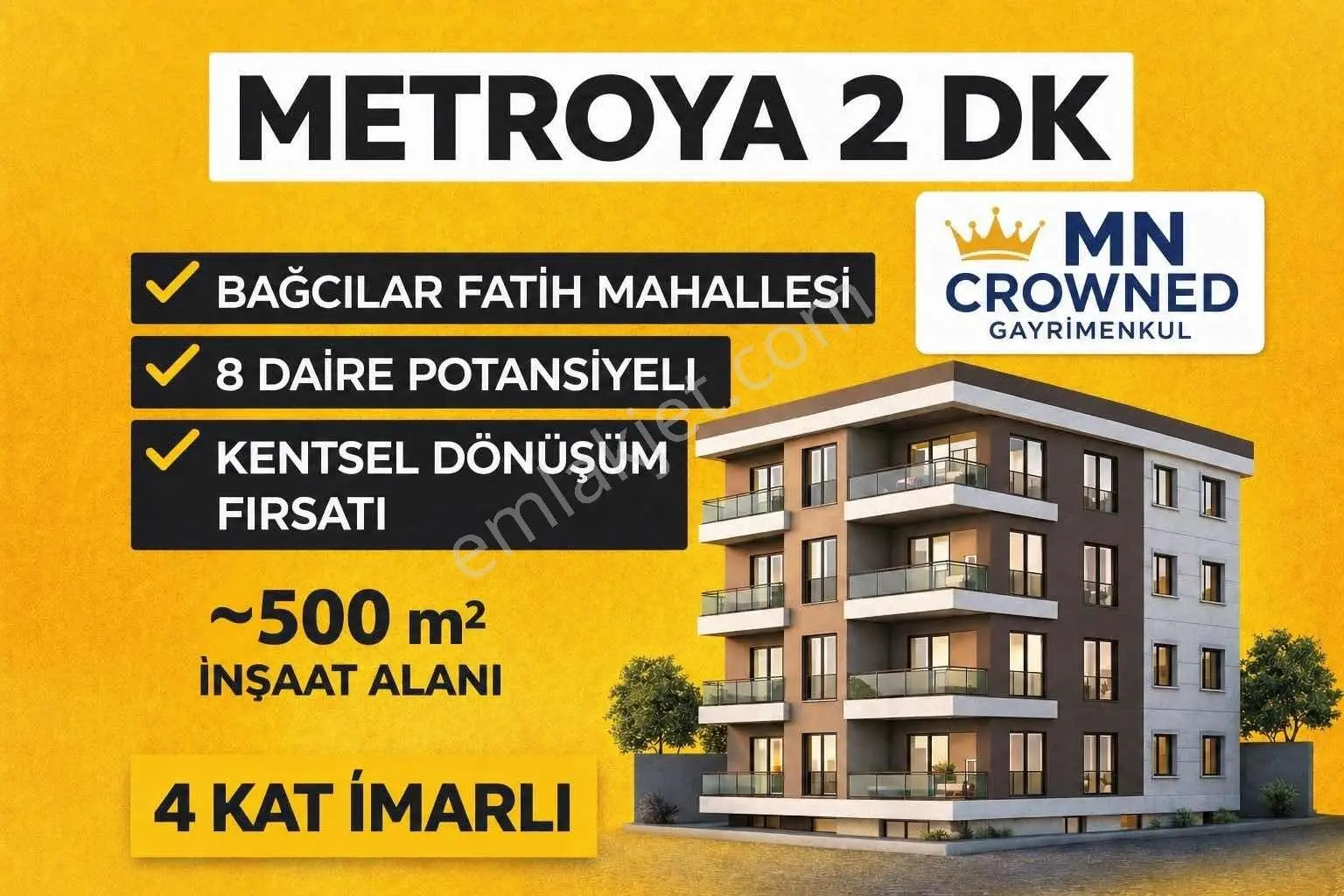 Bağcılar Fatih Mh 4 Kat İmarlı Kentsele Uygun Bina