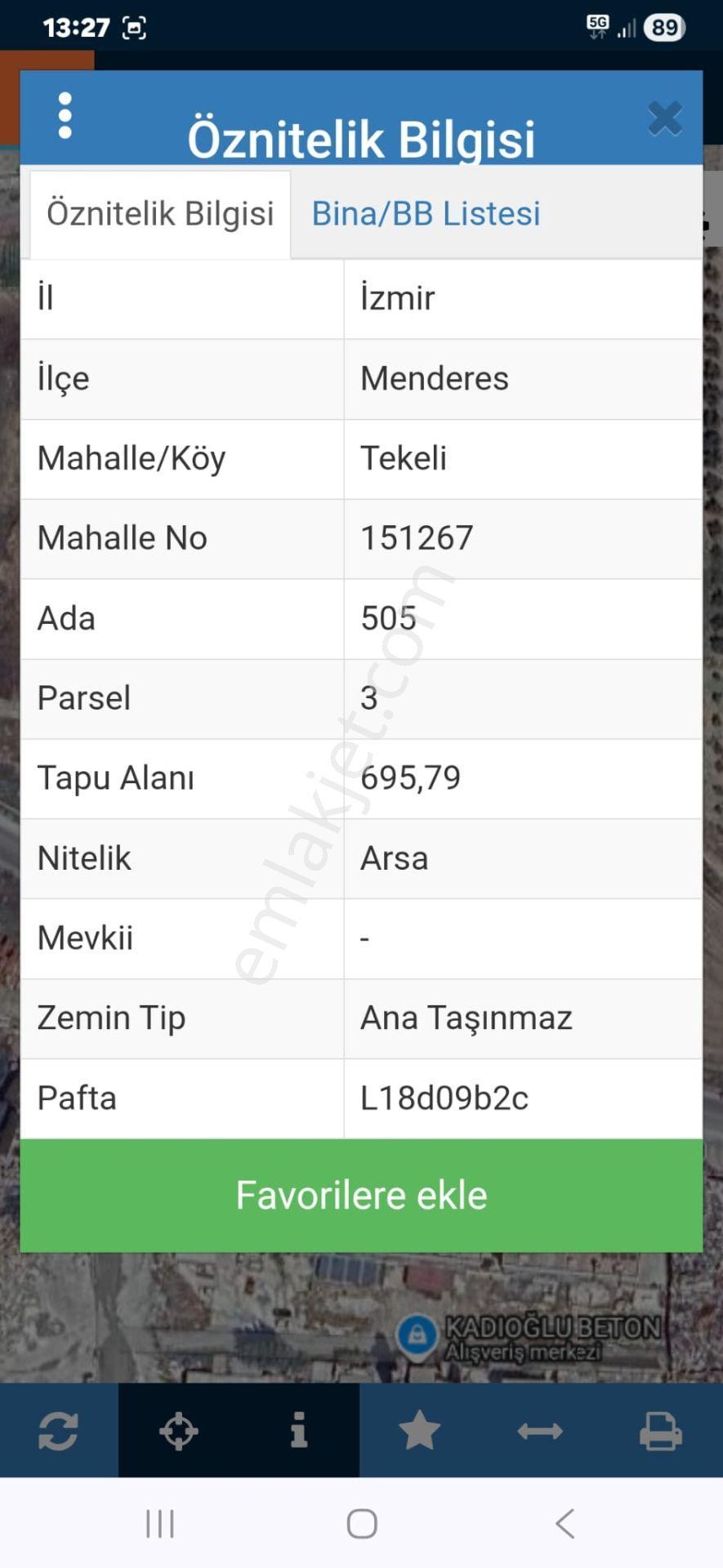 İzmir Menderes Tekelide Konut-villa 695 M2 Doğalgazlı Köşe Arsa İnşaat Yap - Görsel 4