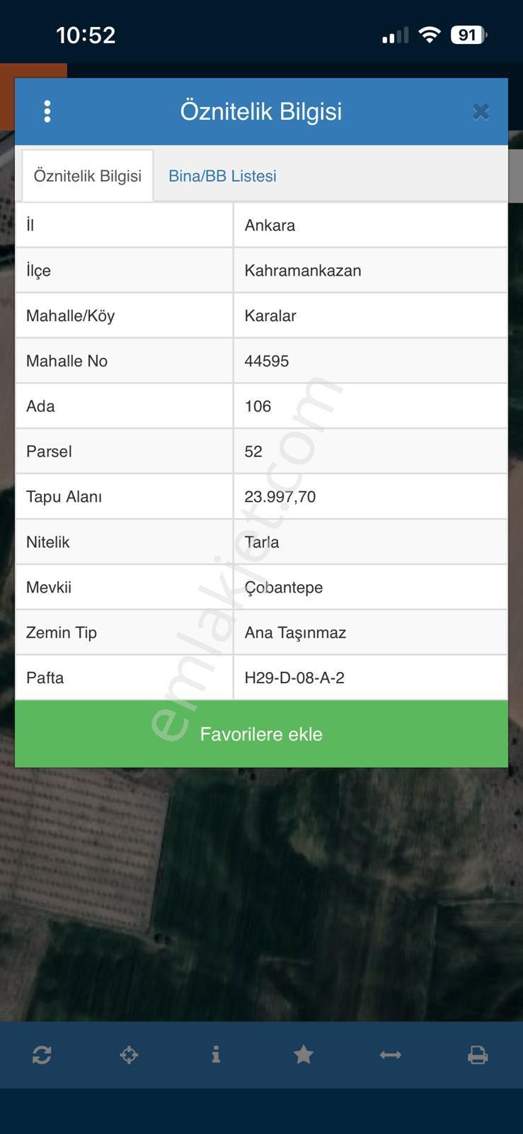 Kahramankazan Karalar Mahallesinde Satılık Yatırıma Uygun Hisse