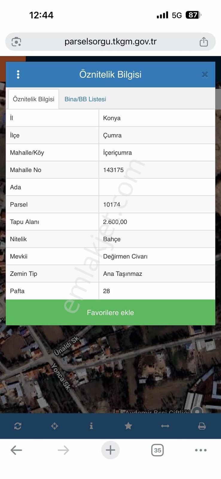 İçeri Çumrada Satılık Cadde Üzeri Arsa