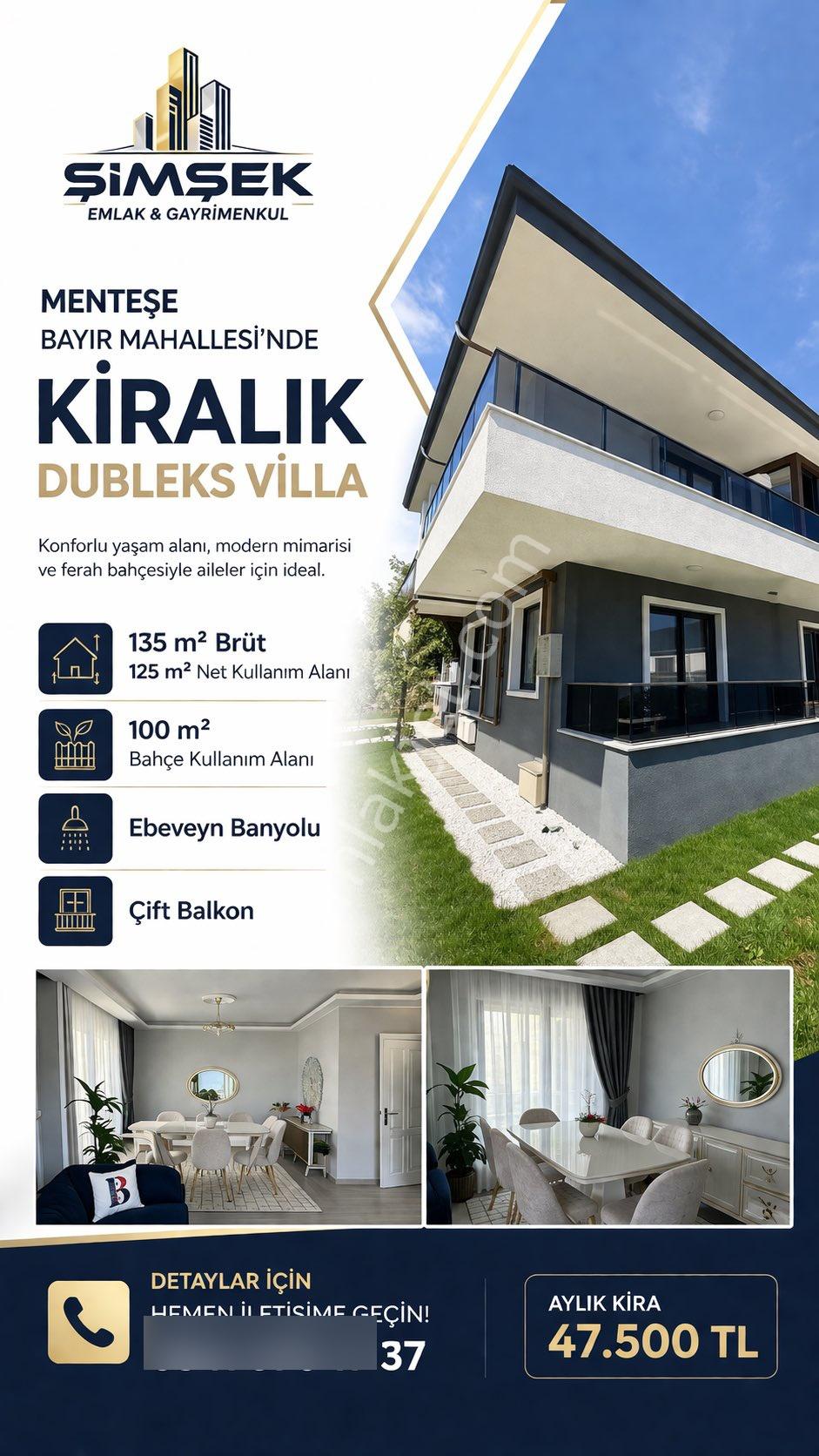 Muğla Bayırda Kiralık Dubleks Villa - Görsel 22