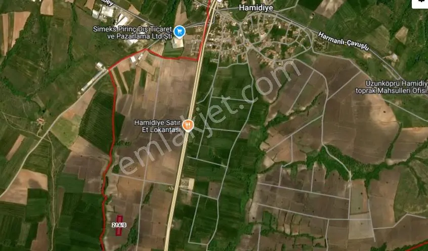 Edirne Uzunköprü Hamidiyede Ana Yola Yakın 511 M² Satılık Tarla