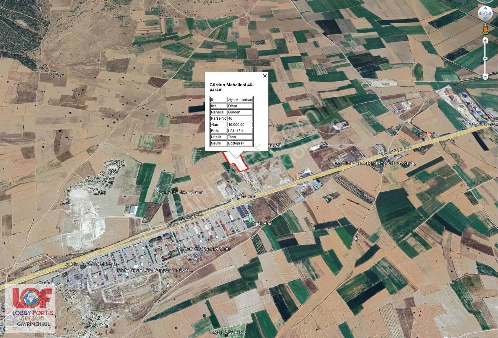 Lobby Fortis'ten Dinar Organizede Satılık 15000m2 Tarla - Görsel 5