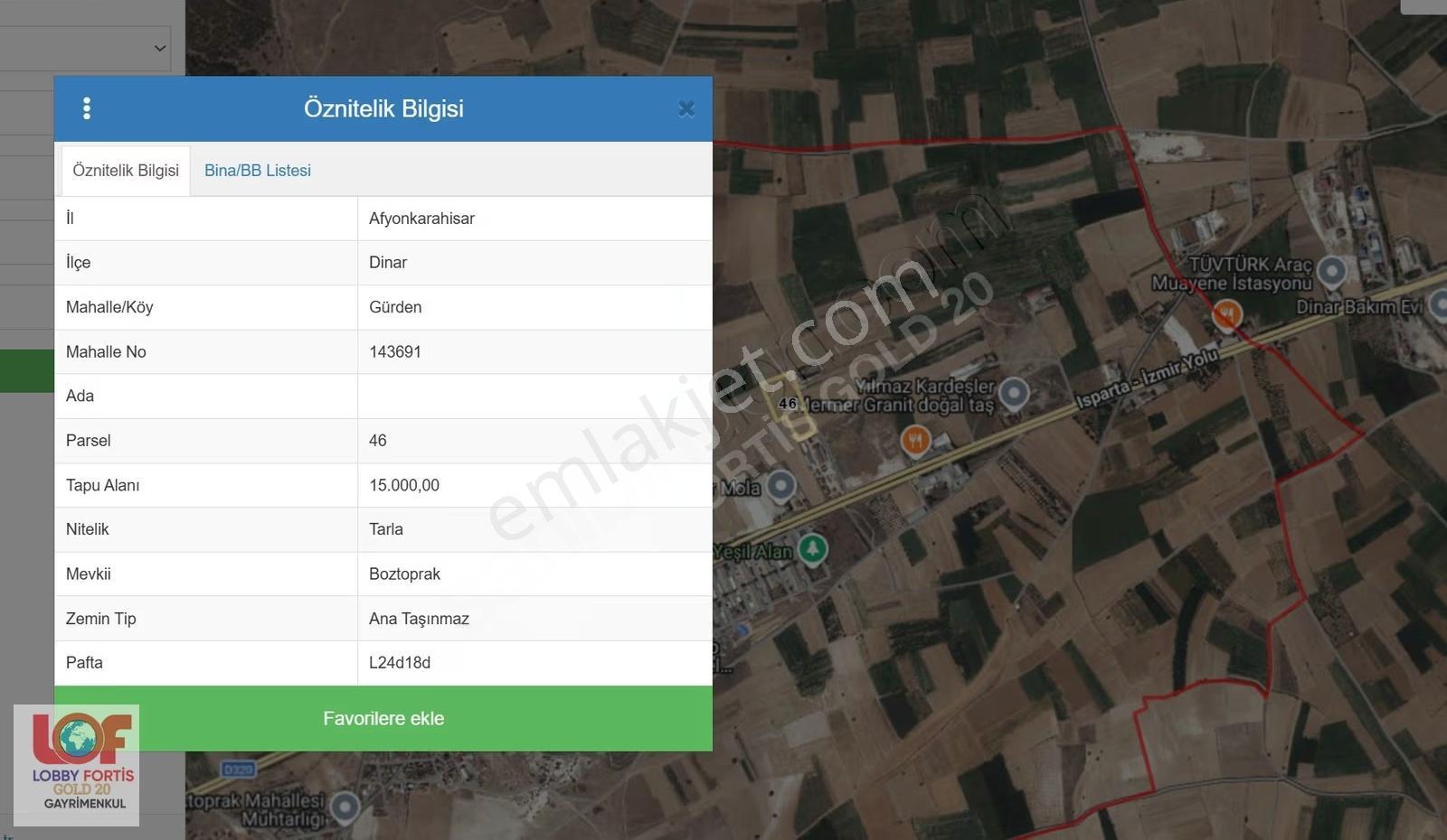 Lobby Fortis'ten Dinar Organizede Satılık 15000m2 Tarla - Görsel 4
