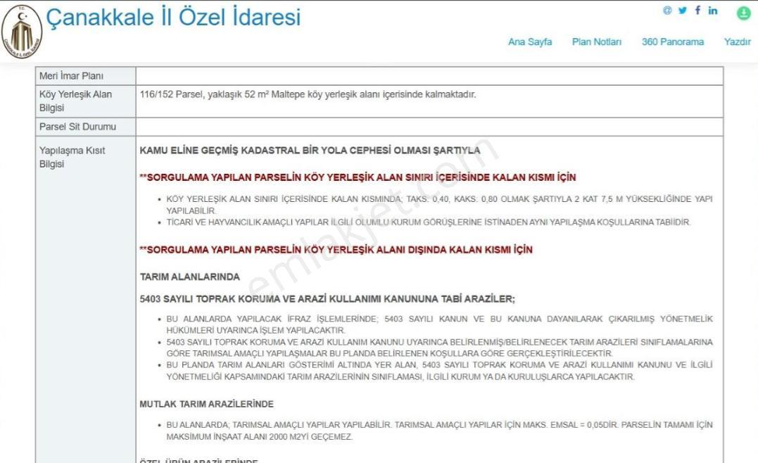 Çanakkale Çan Maltepe 846 M2 Satılık İmar Sınırında Tarla - Görsel 13
